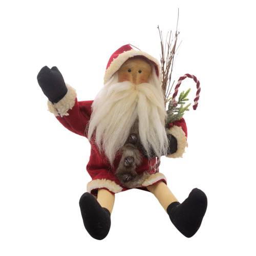 22" Red and White Primitive Santa Claus Decoration