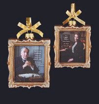 4" Downton Abbey Glass Mr. Carson and Mrs. Hughes Picture Frame Christmas Ornament - 31737097