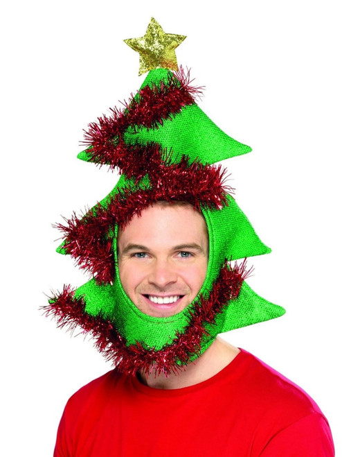 51" Green and Red Novelty Unisex Adult Christmas Tree Hat Costume Accessory - One Size