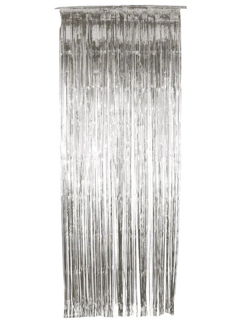 29" Silver Shimmer Window Curtain Halloween Decoration
