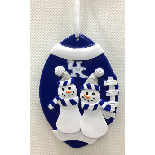 3.25" Kentucky Wildcats Football Double Snowman Christmas Ornament