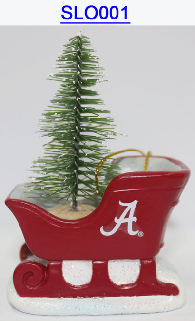 3.5" Vibrant Alabama Crimson Tide Sleigh Logo Christmas Ornament