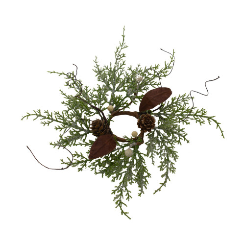 1.5" Brown Leaf Mini Candle Ring