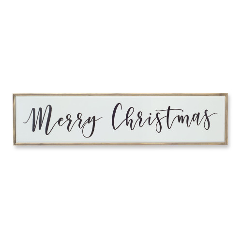 Set of 4 White and Black Rectangular Merry Christmas Sign - 31.50"