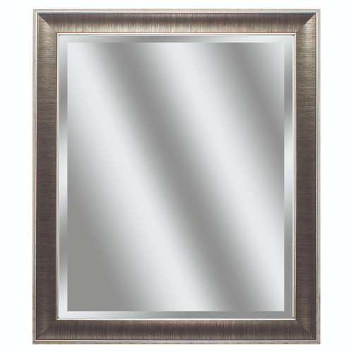 28" Clear and Brown Contemporary Beveled Rectangular Wall Mirror