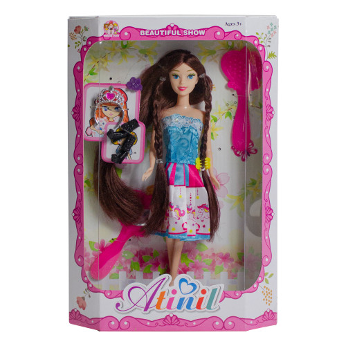 11" Blue and Pink Beautiful Fashion Diva Play Doll with Multiple Accessories