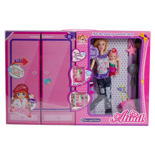 11" Pink Beauty Play Doll Set with Multiple Accessories and Wardrobe