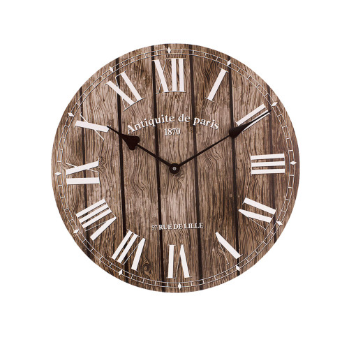 11.75" Antiquite de Paris Cedar Brown Clock