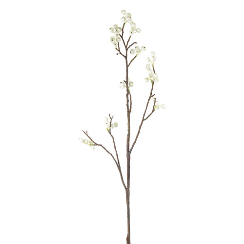Set of 12 White and Brown Home Decoration and Gift Collections Contemporary Artificial Berry Spray 40"