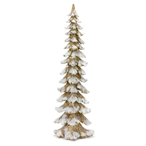 34.5" Brown Frosted Christmas Tree Tabletop Decoration