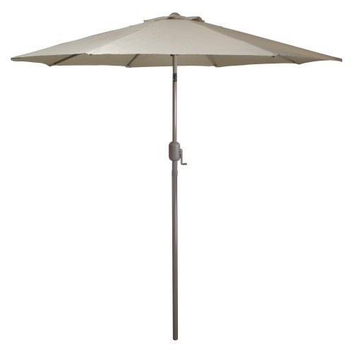 9ft Outdoor Patio Market Umbrella with Hand Crank and Tilt, Taupe