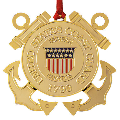 3" Gold Collectible Keepsakes United States Coast Guard Christmas Ornament