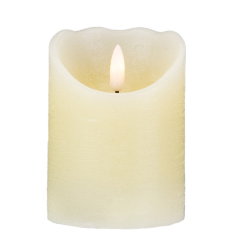 4" Off White Flameless Battery Operated Flickering Wax LED Candle