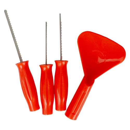 4-Piece Pumpkin Carving Kit with Stencils
