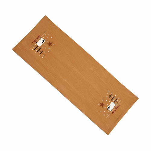 14" x 36" Brown, White, and Black All Is Calm Christmas Table Runner