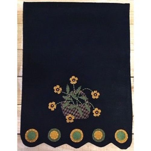 14" x 36" Black, Yellow, and Green Fall Flowers Autumn Table Runner