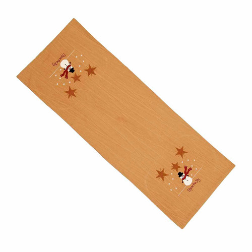 14" x 36" Brown, White, and Red Share The Joy Christmas Table Runner