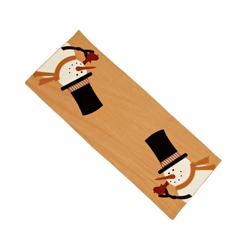 14" x 36" Yellow, White, and Black Snowman Sam Christmas Table Runner