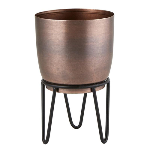 5" Copper Brown and Shade of Gray Indoor Planter