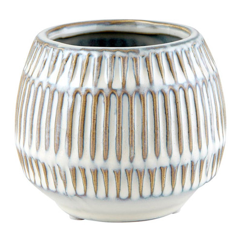 3.50" Brown and Cream Beige Multi-Purpose Round Indoor Planter