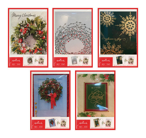 Hallmark multicolored 40 Count Boxes Christmas Cards - Case Of: 16;