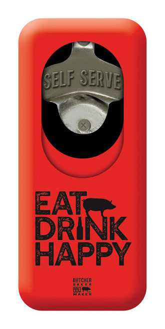 Open Road Brands Butcher Baker BBQ Maker Eat Drink Happy Rustic Bottle Opener MDF 1 pk - Case Of: 3; Each Pack Qty: 1;