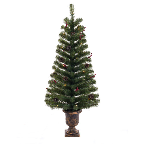 Celebrations 4 ft. Clear Prelit Northern Pine Potted Christmas Trees 35 lights - Case Of: 1;