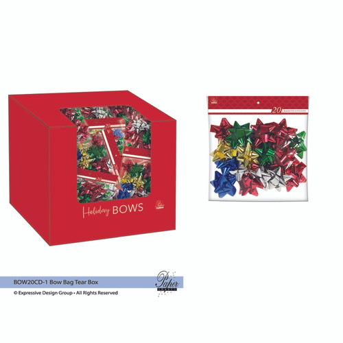 Paper Images Assorted Traditional Holiday Bows - Case Of: 1;
