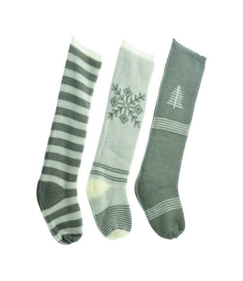 Decoris Gray Stocking Christmas Decor - Case Of: 12; Each Pack Qty: 1;