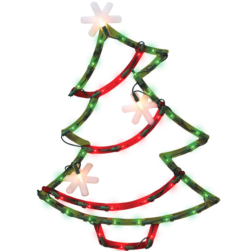 Impact Innovations Christmas Tree Silhouette Red/Green Acrylic 1 each - Case Of: 1; Each Pack Qty: 1