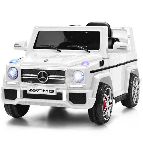 Costway Mercedes Benz G65 Licensed 12V Electric Kids Ride On Car RC Remote Control White/ Black/ Red