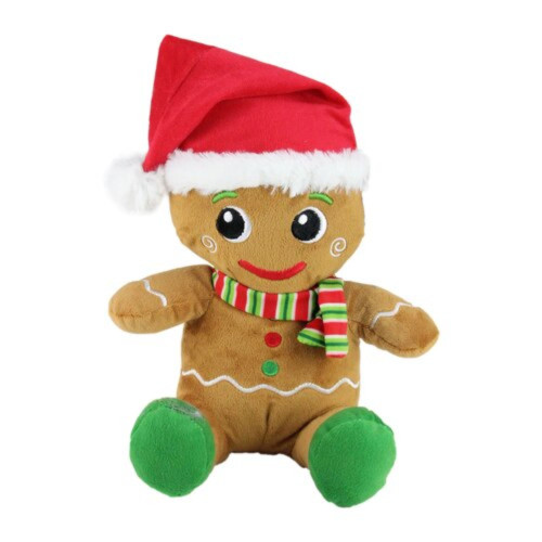 Plush Sitting Gingerbread Man Christmas Figure - 11"