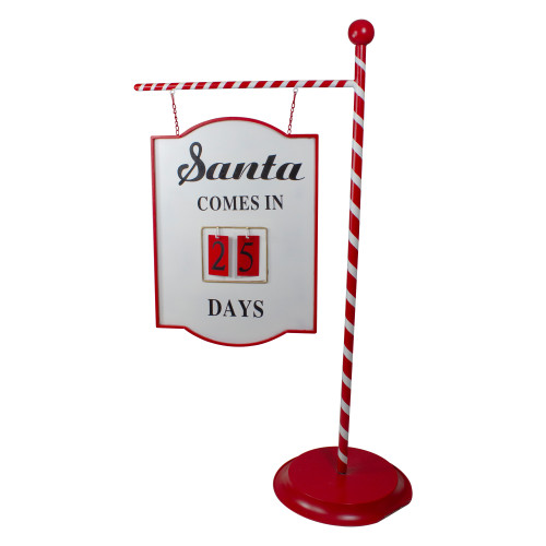 53" Candy Cane Striped Countdown to Christmas Display Sign