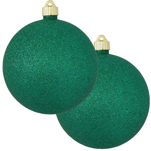 2ct Emerald Green Shatterproof Christmas Ball Ornament  6" (150mm)