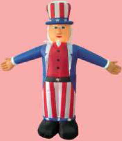 6' Inflatable Lighted Standing Uncle Sam Yard Art Decoration