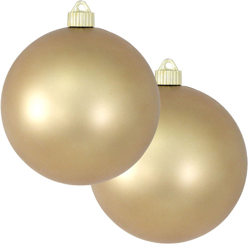 2ct Dust Gold Shatterproof Christmas Ball Ornament  6" (150mm)