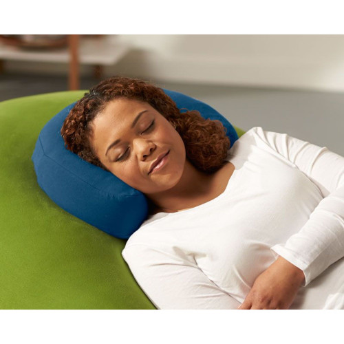 Set of 5 Blue Crescent-Shaped Neck Pillow 15"