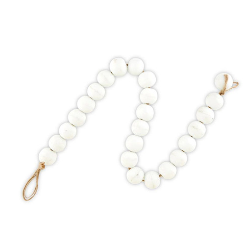 24" Solid White Home Accents and Gift Collections Glass Decor Beads