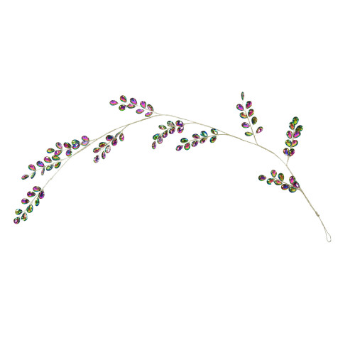 3.75' x 7" Peacock Rainbow Jeweled Artificial Christmas Garland - Unlit