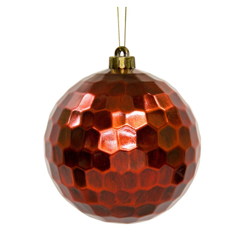 Pack of 12 Red Bumpy Honeycomb Shatterproof Christmas Ball Ornaments 13"
