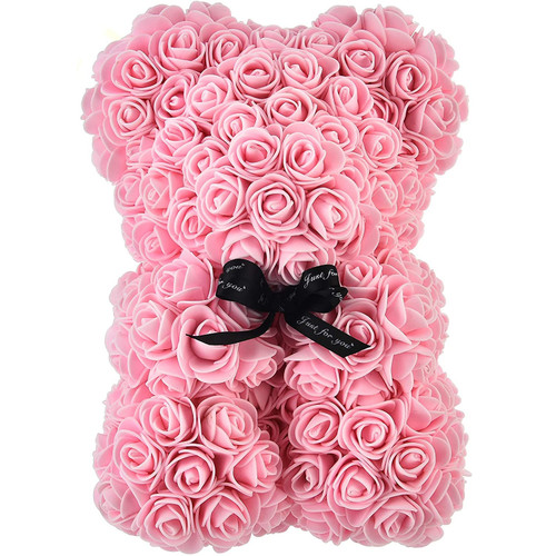 Homvare Rose Bear 10" Gift Box for Valentines Day, Anniversary & Birthday Pink