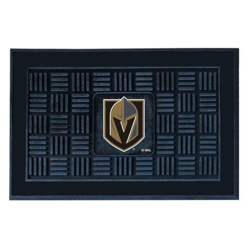 19.5" x 31.25" Black and Brown NHL Vegas Golden Knights 3-D Team Medallion Outdoor Doormat