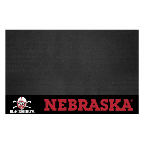 26" x 42" Black and Red NCAA University of Nebraska "Blackshirts" Cornhuskers Outdoor Grill Mat