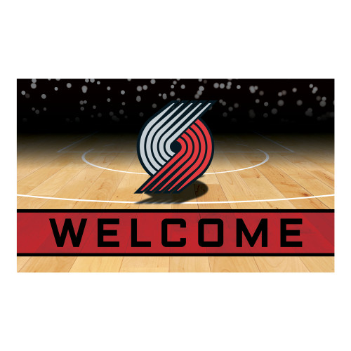 Red and Black NBA Portland Trail Blazers "Welcome" Rectangular Outdoor Doormat 18" x 30"