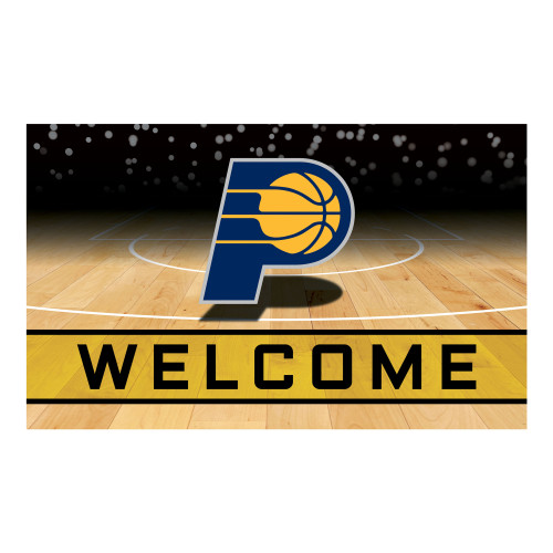 Blue and Gold NBA Indiana Pacers "Welcome" Rectangular Outdoor Door Mat 18" x 30"