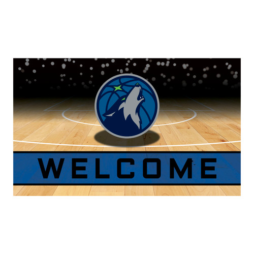 Navy NBA Minnesota Timberwolves "Welcome" Rectangular Outdoor Door Mat 18" x 30"