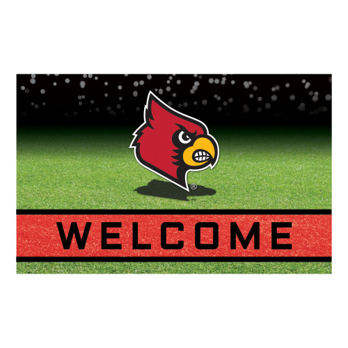 18" x 30" Green and Red Contemporary NCAA Cardinals Outdoor Door Mat