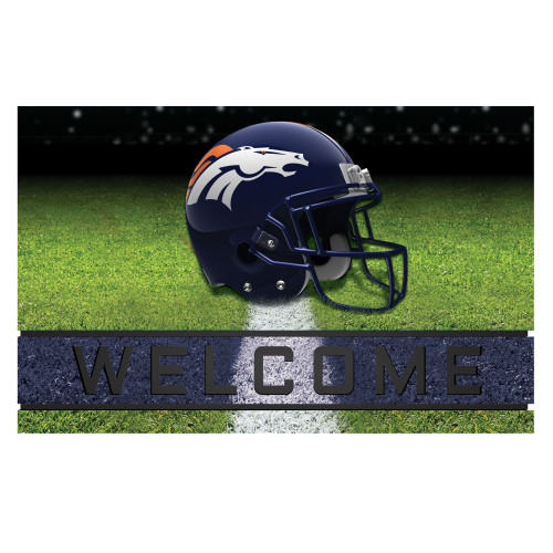 18" x 30" Green and Blue Contemporary NFL Broncos Outdoor Door Mat