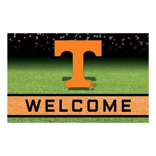 18" x 30" Green and Orange Contemporary NCAA Volunteers Outdoor Door Mat