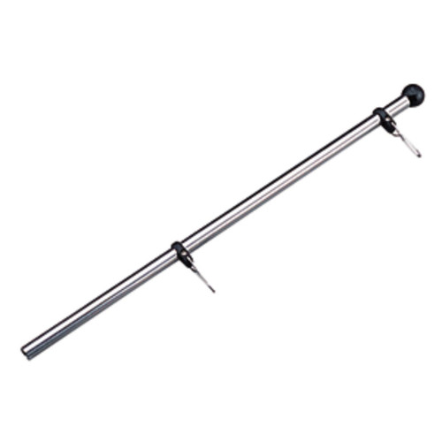 19" Silver and Black Adjustable Flag Pole